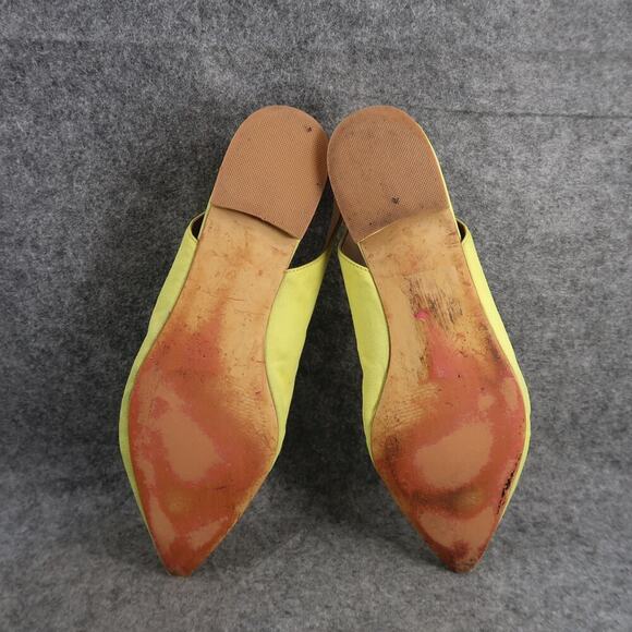14th & Union Shoes Womens 9 Flats Slingback Pointed Toe Stretch Yellow Sandal - Picture 10 of 12